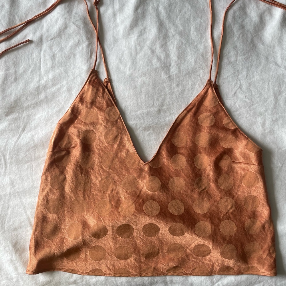 Victoria's Secret Tan Polka Dot Sleep Top